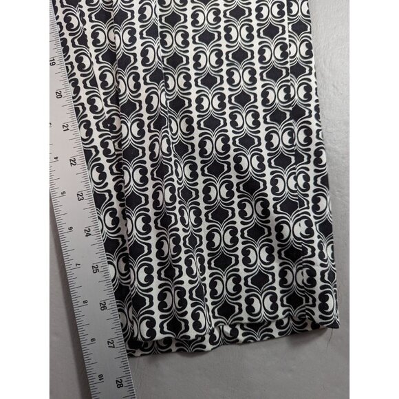 Talbots Petite Geometric Print Pants Women's Size 8 Black‎ White Stretch - Picture 6 of 7